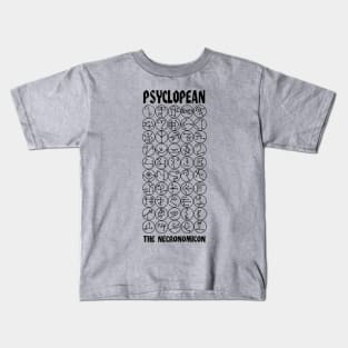 Psyclopean - Necronomicon - Book of Fifty Names - black lettering Kids T-Shirt